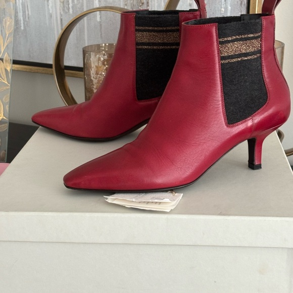 Brunello Cucinelli Leather Acne Boots; Excellent condition; Size 38; Burgundy ; - Picture 4 of 12